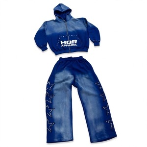 Ensemble de survêtement unisexe décontracté à capuche imprimé animal, couleur unie, 100 % coton, sweat-shirt et pantalon coupe ample longueur intégrale, idéal pour l'automne - Product Image 1