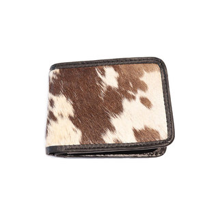 Portefeuille en cuir de vachette fait main de haute qualité pour homme, portefeuille fin à rabat en cuir à poils, cuir naturel de qualité - Product Image 3