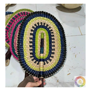 Éventail de mariage en paille naturelle fait main en jonc de mer, éventail rafraîchissant rustique pour événements, décoration écologique, cadeau, vente en gros, usine Vietnam - Product Image 4