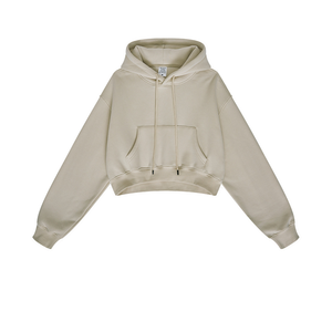 Personnalisation, logo personnalisé, crop top pour femmes, sweats à capuche de haute qualité en coton et polyester, sweats à capuche imprimés pour femmes, sweats à capuche zippés - Product Image 2