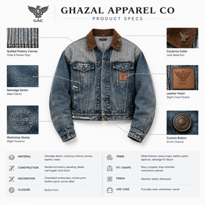 Veste en jean bleu délavé vintage pour homme, col en velours côtelé marron, jugulaire rayé, patch en cuir, boutons personnalisés, coupe classique, respirante - Product Image 5
