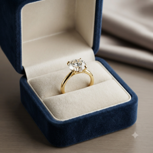 Anillo de Lujo de Oro de 14K en Dos Tonos con Halo Oculto Personalizado, Solitario de Moissanita y Diamantes, Engaste Pavé, Unisex, para Boda, Compromiso o Aniversario - Product Image 5