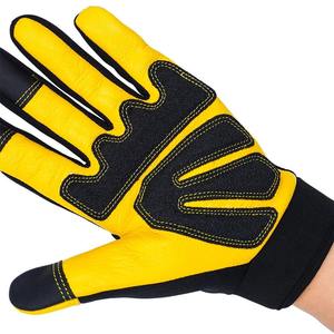 OEM Custom Leather Safety <b>Gloves</b> Cowhide Driver Working <b>Gloves</b> Anti Vibration <b>Long</b> Cuff Protective <b>Gloves</b> for Welding - Product Image 4