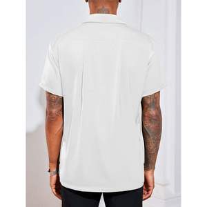 Mens Dress <b>Shirt</b> High Quality Custom Embroidered <b>Half</b> Sleeve Business Formal Slim Fit Breathable Cotton Anti-UV Turn-down Collar - Product Image 2