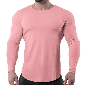 Muscle Sports Fitness Casual Fashion OEM logo Custom <b>Men's</b> Slim <b>Stretch</b> Gym Workout Athletic <b>Men</b> Long Sleeve T-<b>shirt</b> t <b>Shirts</b> - Product Image 3