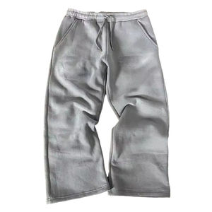 <b>Wholesale</b> OEM 400GSM Cotton French Terry <b>Flared</b> <b>Sweatpants</b> Custom Center Fade Tie Dye Joggers Raw Edge Men Tracksuits Bottoms - Product Image 3