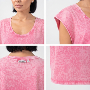 เสื้อกล้ามถักสไตล์วินเทจสำหรับผู้หญิง ล้างสีแบบแอซิดวอช ผ้าฝ้าย 100% เสื้อแขนกุดทรงปกติ เสื้อกล้ามออกกำลังกาย เสื้อแอซิดวอชสำหรับผู้หญิง - Product Image 6