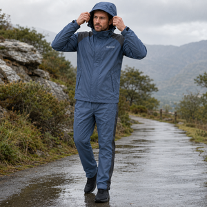 Custom Woven Label Two Piece Hooded Jogging Suit Unisex Softshell Waterproof Fabric Elastic Waistband Lightweight Jogger Pants - Product Image 6