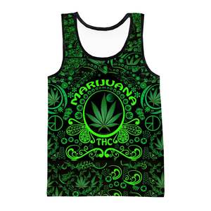 Débardeur pour hommes avec impression numérique 3D, t-shirt sans manches Bob Marley Leaf - Product Image 3