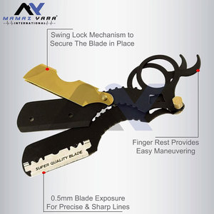 Rasoir de barbier professionnel classique à lame droite pour un rasage de près - Rasoir à lame plate de qualité salon pour homme, pour la coupe de la barbe - Product Image 6