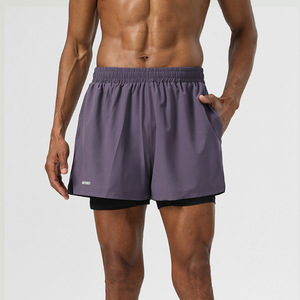 Pantalones Cortos Deportivos de Doble Capa Personalizados para Hombre, Pantalones Cortos Transpirables y Elásticos para Correr, Maratón, Entrenamiento, Anti-fricción - Product Image 4