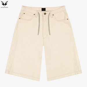Custom Design Men's Straight Breathable Denim <b>Jorts</b> Light Wash Casual Loose Fit Denim Shorts - Product Image 6