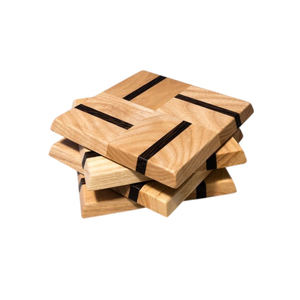 Premium Square Wooden Coaster Eco-Friendly Wood Drink Coasters Rustic Heat Resistant Cup Mat For Coffee Mug <b>Table</b> <b>Protector</b> - Product Image 5
