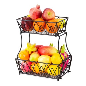 Panier à fruits en fer antique qui améliore l'hygiène de la cuisine et la ventilation, magnifiquement conçu par des artisans indiens qualifiés - Product Image 6
