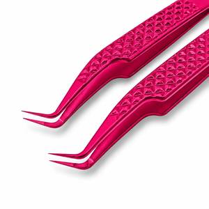 Pince à cils rose avec pointe lisse, outil de précision en plastique pour l'application des cils - Product Image 5