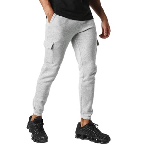 Unisex 2025 High Quality Fleece Cargo Sweat <b>Pants</b> Solid Color Workout Joggers with Knee Length ODM Supply - Product Image 2