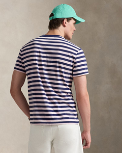 T-shirts personnalisés en coton rayé vintage à col rond, coupe slim, pour hommes, femmes et enfants, tendance classique, 100% coton, t-shirt d'été - Product Image 4