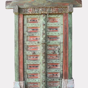 Haswani Handicrafts - Puerta de Madera Maciza Tallada a Mano de Primera Calidad con Marco, Diseño Tradicional Vintage - Product Image 1