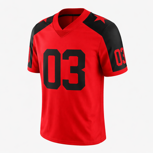 Camiseta de Fútbol Americano Sublimada Personalizada para Equipo, Manga Corta, Secado Rápido, Transpirable, 100% Poliéster, Fabricación OEM, Marca Privada - Product Image 1