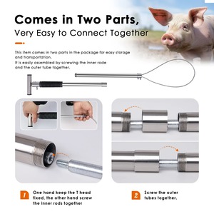 Pértiga de 33 pulgadas de acero inoxidable para captura de animales, con cable de alambre grueso, mango extensible, eficiente y fácil de usar. - Product Image 4