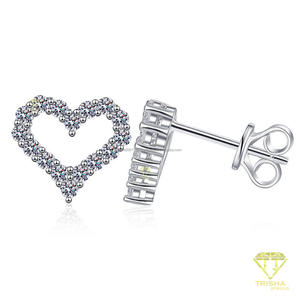 Heart Shape Moissanite Diamond <b>Stud</b> Earrings 925 Sterling <b>Silver</b> Luxury Fine Jewelry For Women Gift - Product Image 6