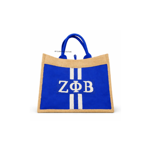 Bolso tote de yute con diseño personalizado, letras universitarias, letras personalizadas con cuentas, bolso tote bordado con cuentas, bolsillo interior, bolso de moda. - Product Image 1