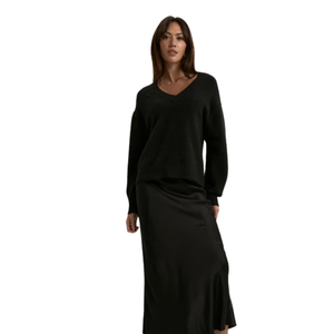 Pull en tricot à col en V pour femme, doux, léger, à manches longues, élégant, décontracté, mode hiver automne, haut en tricot - Product Image 3