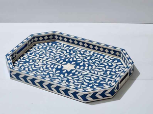 Bandeja de Servir Premium con Incrustaciones de Hueso Puro, Decoración para Mesa de Comedor, Bandeja Decorativa de blossom craft india - Product Image 3