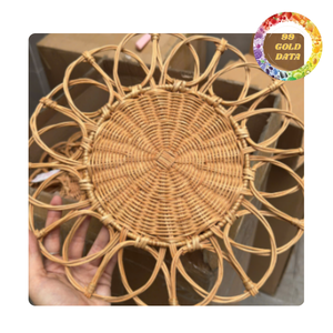 Mantel Individual Redondo de Ratán Hecho a Mano, Tapete Tejido para Mesa de Comedor, Decoración del Hogar Hecha a Mano, Fábrica OEM - Product Image 3