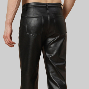 Pantalones de Cuero de la Mejor Calidad Hechos en Fábrica para Hombre, Cintura Alta, Frente Plano, Transpirables, Técnicos, Tejidos, en Oferta a Precio de Mayoreo - Product Image 6