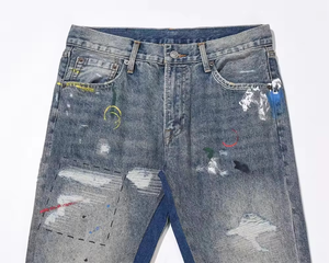 Jeans en denim droit de qualité supérieure, nouveau design, prix abordable, vintage, déchirés, délavés, unis, personnalisables pour hommes - Product Image 3
