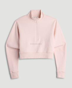 Sudadera de Invierno para Mujer de la Mejor Calidad, 100% Algodón, Forro Polar, Talla Grande, con Media Cremallera, Estilo Urbano, Personalizable con Logotipo - Product Image 5