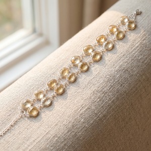 Natural Citrine 925 Sterling Silver Double Row Faceted <b>Gemstone</b> <b>Bracelet</b> Minimalist Adjustable <b>Bracelet</b> Gift for Her and Him - Product Image 6