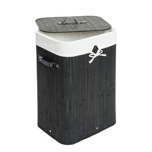 Cesto de Ropa Plegable de Bambú con Rejilla Individual y Tapa Extraíble para Almacenamiento de Ropa Sucia - Product Image 3