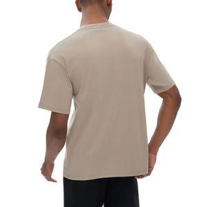 T-shirts à manches courtes 230 g/m² à épaules tombantes, impression sérigraphique personnalisée en relief, coton peigné uni pour hommes - Product Image 3