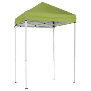 Gazebo Moderno 5x5FT in Acciaio e Alluminio per Esterni con Pareti Laterali Verdi e Copertura in Tessuto - Product Image 3