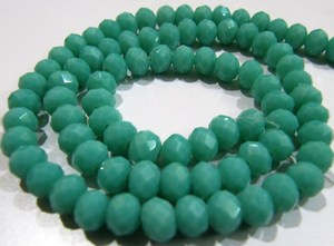 Amazonite naturelle, rondelle facettée, 7-8 mm, brin de 10 pouces de long - Product Image 2