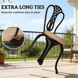 Set di 4 Cuscini Circolari Kaki per Terrazza Esterna e Giardino - Solo Cuscini - Product Image 3