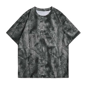 T-shirt ample à motif camouflage et imprimé arbre, design de haute qualité, personnalisable, respirant, pour adultes, OEM. - Product Image 3