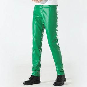 Pantalons en cuir pour hommes de haute qualité, coupe-vent, anti-plis, pour usage quotidien, avec logo personnalisé, vente en gros - Product Image 3