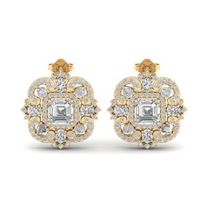 REYES Customized 5.2 Carat Lab Grown Diamond Screw Back <b>Stud</b> <b>Earrings</b> in 14K Yellow Gold Wedding Gift <b>Fine</b> Jewelry For Women - Product Image 3