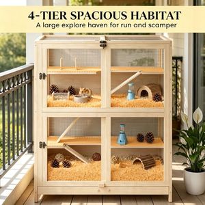 Gabbia Moderna di Lusso in Acciaio Inossidabile per Piccoli Animali, Taglia XL, per Criceti, Uso Interno ed Esterno, con Motivo Personalizzato - Product Image 6