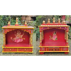 Templo hindú de madera modelo 1 para Diwali Pooja producto de decoración del hogar - Product Image 5