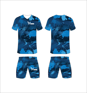 Custom Sublimation Blue <b>Camo</b> Soccer Jersey Uniform Set Mens Breathable Football Training Kits Wholesale Team Quick Dry Suit - Product Image 1