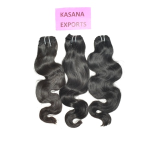 Extensions de cheveux humains premium indiens vierges Remy, ondulés, double trame, pointes pleines, double épaisseur, 100g, à clipser - Product Image 2