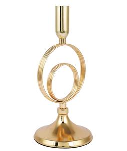 Golden <b>Brass</b> <b>Candlestick</b> Holder with Circular Design for Home Decoration - Product Image 3