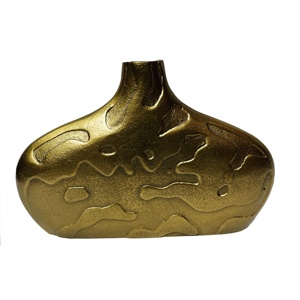 Florero de aluminio de último diseño en relieve indio, jarrón de suelo de Metal dorado y cobre para Decoración de mesa - Product Image 1