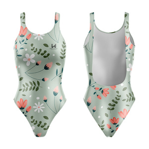 Custom High Quality Women's <b>Bikini</b> Training Swimsuit Tech Back Print Quick Dry Stretchable Spandex/Polyester 1 Piece Bodysuit - Product Image 1
