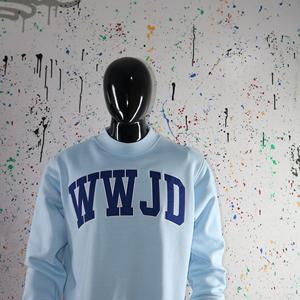 Sudadera con Cuello Alto WW JD SKY BLUE, 100% Azul, Apliques Bordados, Cuello Ancho, URBAN PRODUCTIONS - Product Image 3