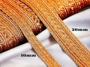 Ruban tressé en bronze 10mm 20mm, Tresse métallique, Bordure de broderie en bronze, Dentelle Sfifa marocaine, Ethnique, 2026, Mercerie vintage - Product Image 6